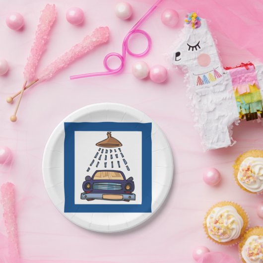 Car Wash Sign Pappteller (Party)