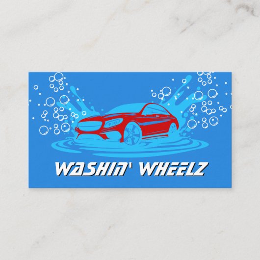 Car Wash Splash Logo | Seifenblasen Visitenkarte (Vorderseite)