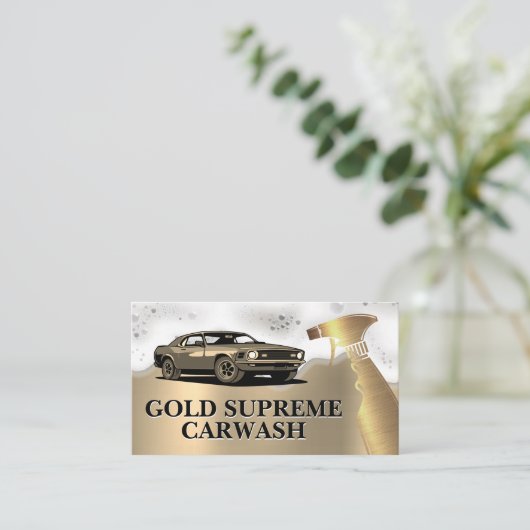 Car Wash | Sprühflasche | Seifenspulen Visitenkarte (Stehend Vorderseite)
