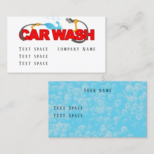 Car Wash Visitenkarte (Vorne/Hinten)