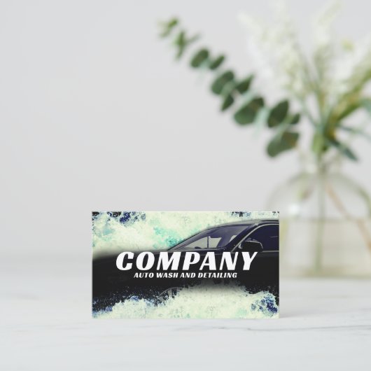 Car water splash automotive aquatic Business Card Visitenkarte (Stehend Vorderseite)