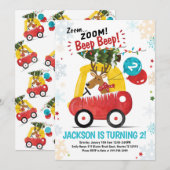 Car Weihnachten Geburtstag Einladen Jungs Auto ein Einladung (Vorne/Hinten)