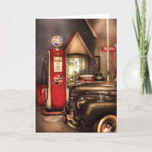 Car - White Flash Gasoline Feiertagskarte