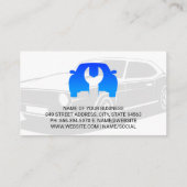 Car Wrench-Logo Visitenkarte (Rückseite)