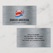 Car Wrench Road Logo | Hintergrund für metallisch  Visitenkarte (Vorne/Hinten)