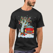 Car Xmas Licht Bäume Weihnachtsmannmütze Auto Weih T-Shirt (Vorderseite)