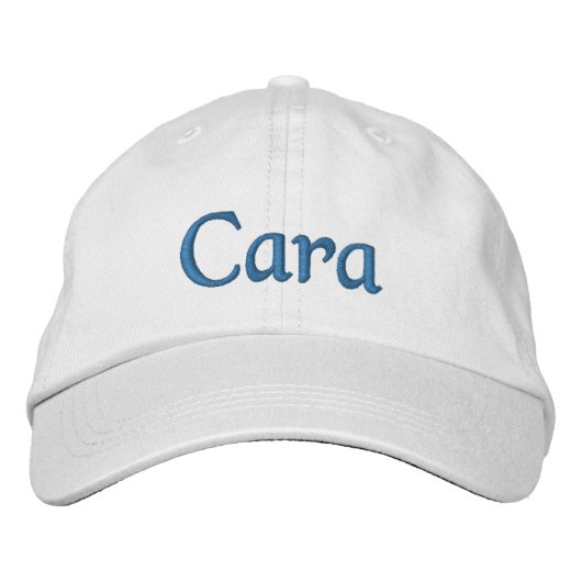 Cara bestickte Baseballkappe / Hat White Blue (Vorderseite)