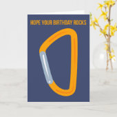 Carabiner Birthday Card für Rock Climbers Karte (Gelbe Blume)