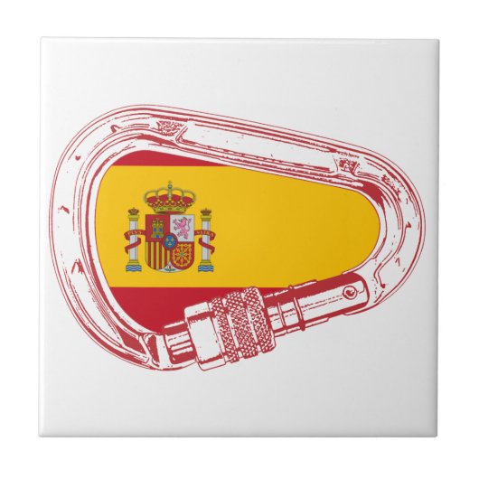 Carabiner-Flagge Spanien Fliese (Vorderseite)