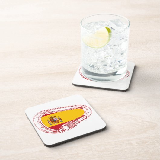 Carabiner-Flagge Spanien Getränkeuntersetzer (Rechte Seite)
