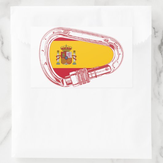 Carabiner-Flagge Spanien Rechteckiger Aufkleber (Tasche)