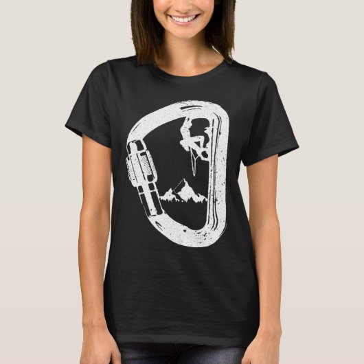 Carabiner mit Berggipfel T-Shirt (Vorderseite)