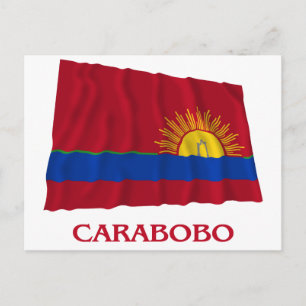 Carabobo Wave Flag mit Namen Postkarte