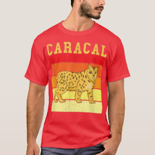 Caracal-Katze Retro Vintage Tier Wilde Katze Luchs T-Shirt