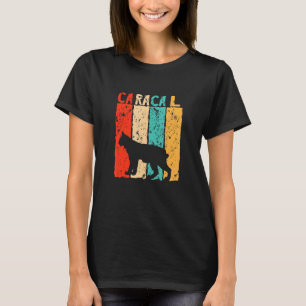 Caracal Sunset Lynx Wild Retro Vintage Katze Carac T-Shirt