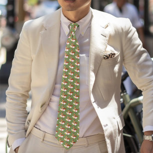 Caracal Wild Cat Floral Green Krawatte