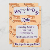 Caracals Happy Birthday Einladung (Vorne/Hinten)