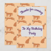 Caracals Thank you Card Einladung (Vorne/Hinten)