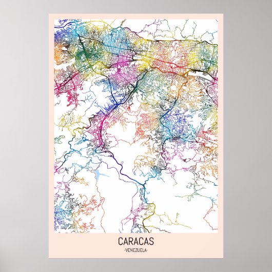 Caracas Venezuela City Map Poster (Vorne)
