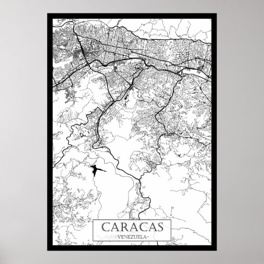 Caracas Venezuela Map Poster (Vorne)