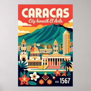 Caracas Venezuela Retro Vintage Reise Poster