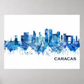 Caracas Venezuela Skyline Blue Poster (Vorne)