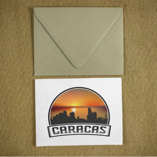 Caracas Venezuela Skyline Sunset Vintage Travel Postkarte