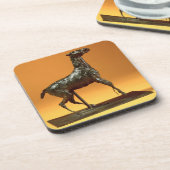 Caracoling Pferd (Bronze) Getränkeuntersetzer (Linke Seite)