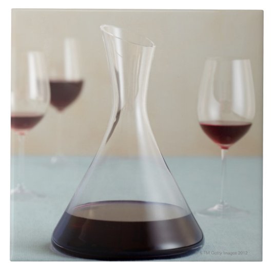 Carafe des Rotweins Fliese (Vorderseite)