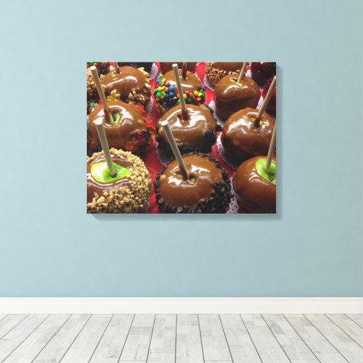 Caramel Äpfel Wrapped Canvas Leinwanddruck (Insitu (Holzboden))