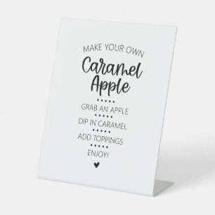 Caramel Apple Bar Pedestal Sign Sockelschild