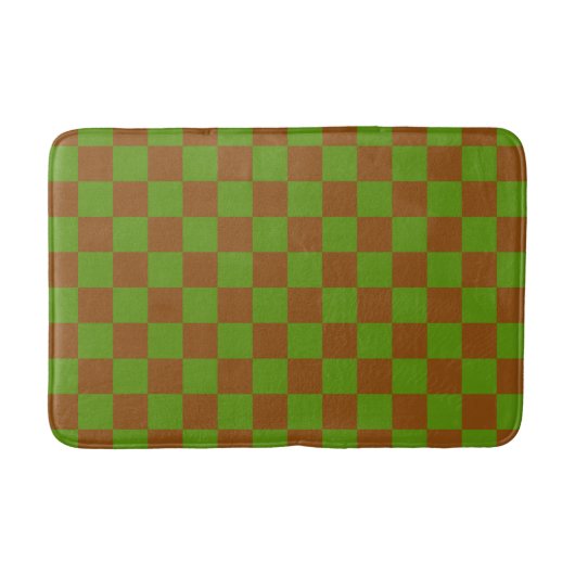 Caramel apple checkered board pattern badematte (Vorderseite)