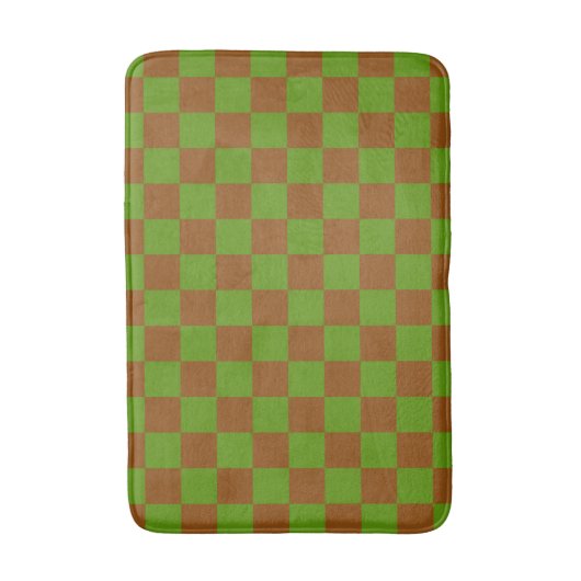Caramel apple checkered board pattern badematte (Vorderseite Vertikal)