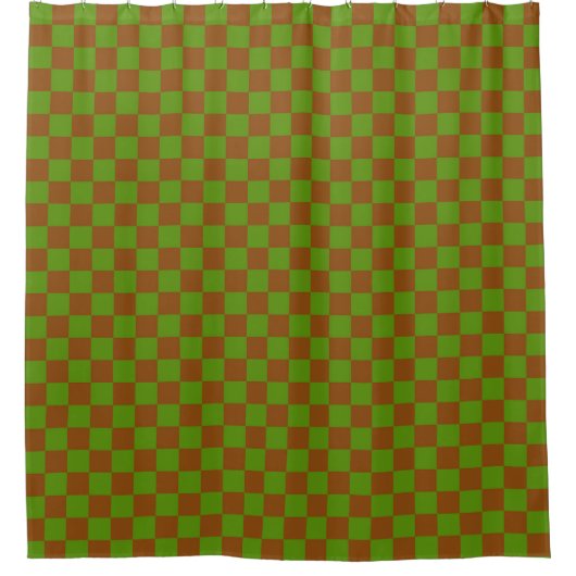 Caramel apple checkered board pattern duschvorhang (Vorderseite)