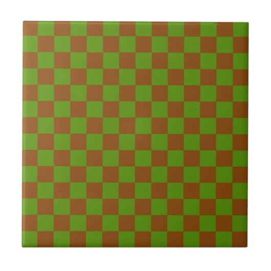 Caramel apple checkered board pattern fliese (Vorderseite)