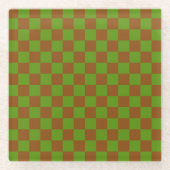 Caramel apple checkered board pattern glasuntersetzer (Vorderseite)