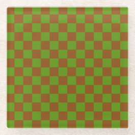 Caramel apple checkered board pattern glasuntersetzer