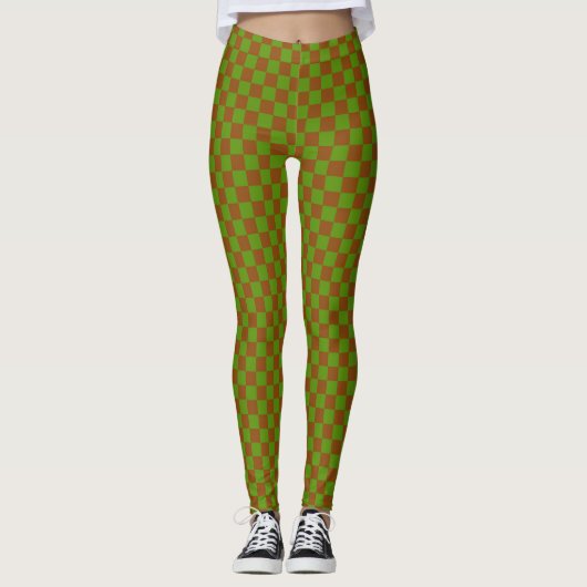 Caramel apple checkered board pattern leggings (Vorderseite)