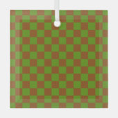 Caramel apple checkered board pattern ornament aus glas (Vorderseite)