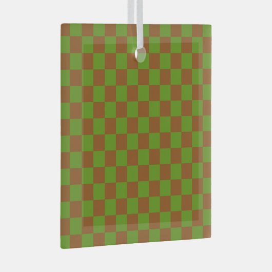 Caramel apple checkered board pattern ornament aus glas (Vorderseite Rechts)