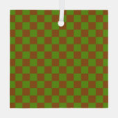 Caramel apple checkered board pattern ornament aus glas (Rückseite)