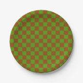 Caramel apple checkered board pattern pappteller (Vorderseite)