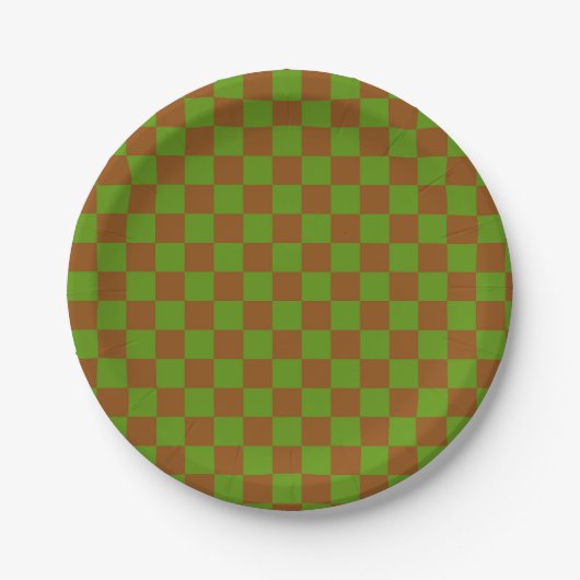 Caramel apple checkered board pattern pappteller (Vorderseite)