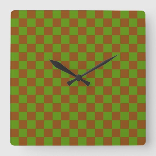 Caramel apple checkered board pattern quadratische wanduhr (Vorderseite)