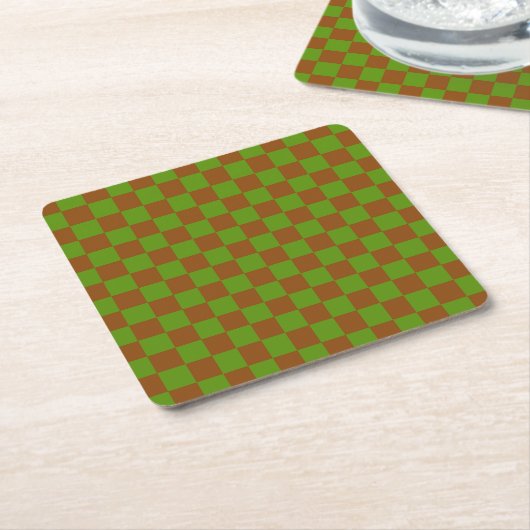 Caramel apple checkered board pattern rechteckiger pappuntersetzer (angewinkelt)