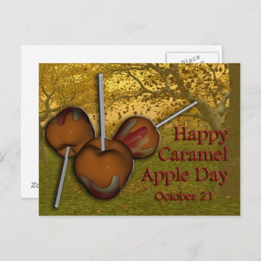 Caramel Apple Day Postcard 21. Oktober Postkarte (Vorne/Hinten)