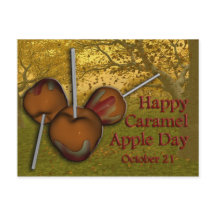 Caramel Apple Day Postcard 21. Oktober