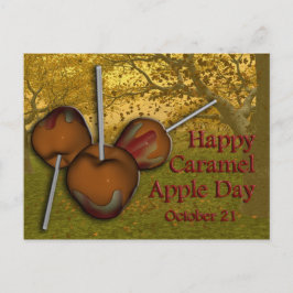 Caramel Apple Day Postcard 21. Oktober Postkarte