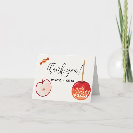 Caramel Apple - Red Baby Dusche Danke Karte (Vorderseite)