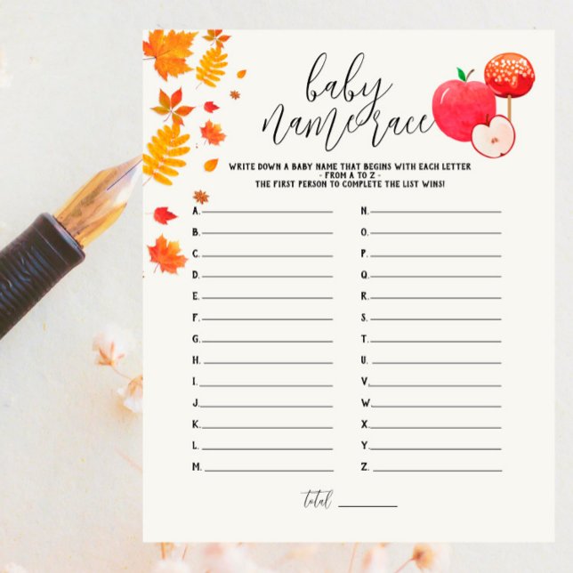 Caramel Apple Red Baby Dusche Name Race Game (Von Creator hochgeladen)